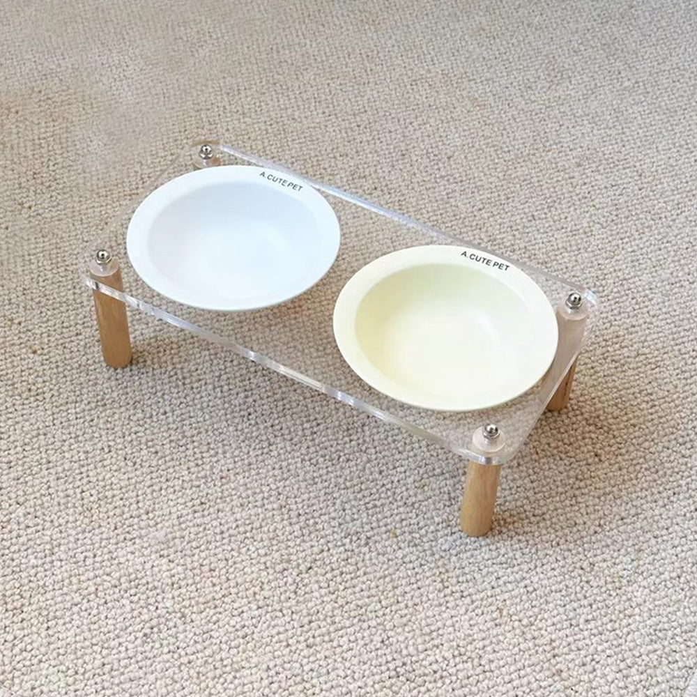 Elevated Anti-Tip Ceramic Double Pet Bowl