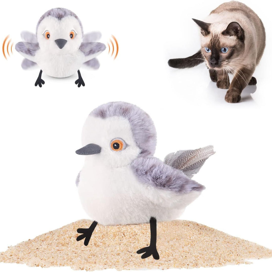 USB Rechargeable Interactive Plush Bird Toy for Pets