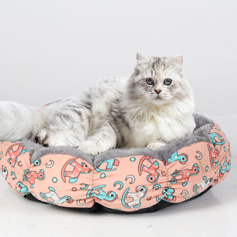 Calming Donut Plush Bed for Small Animals