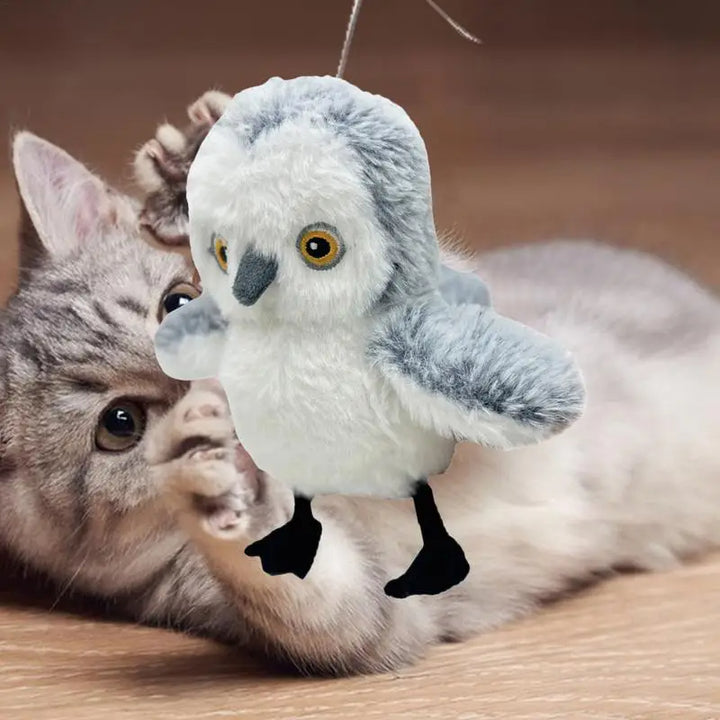 USB Rechargeable Interactive Plush Bird Toy for Pets