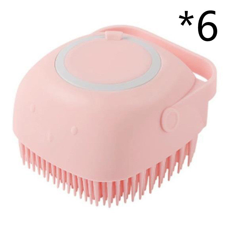 Silicone Pet Bath Massage Gloves with Shampoo Dispenser