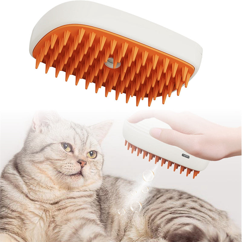 USB Rechargeable Pet Steam Brush and Massage Comb