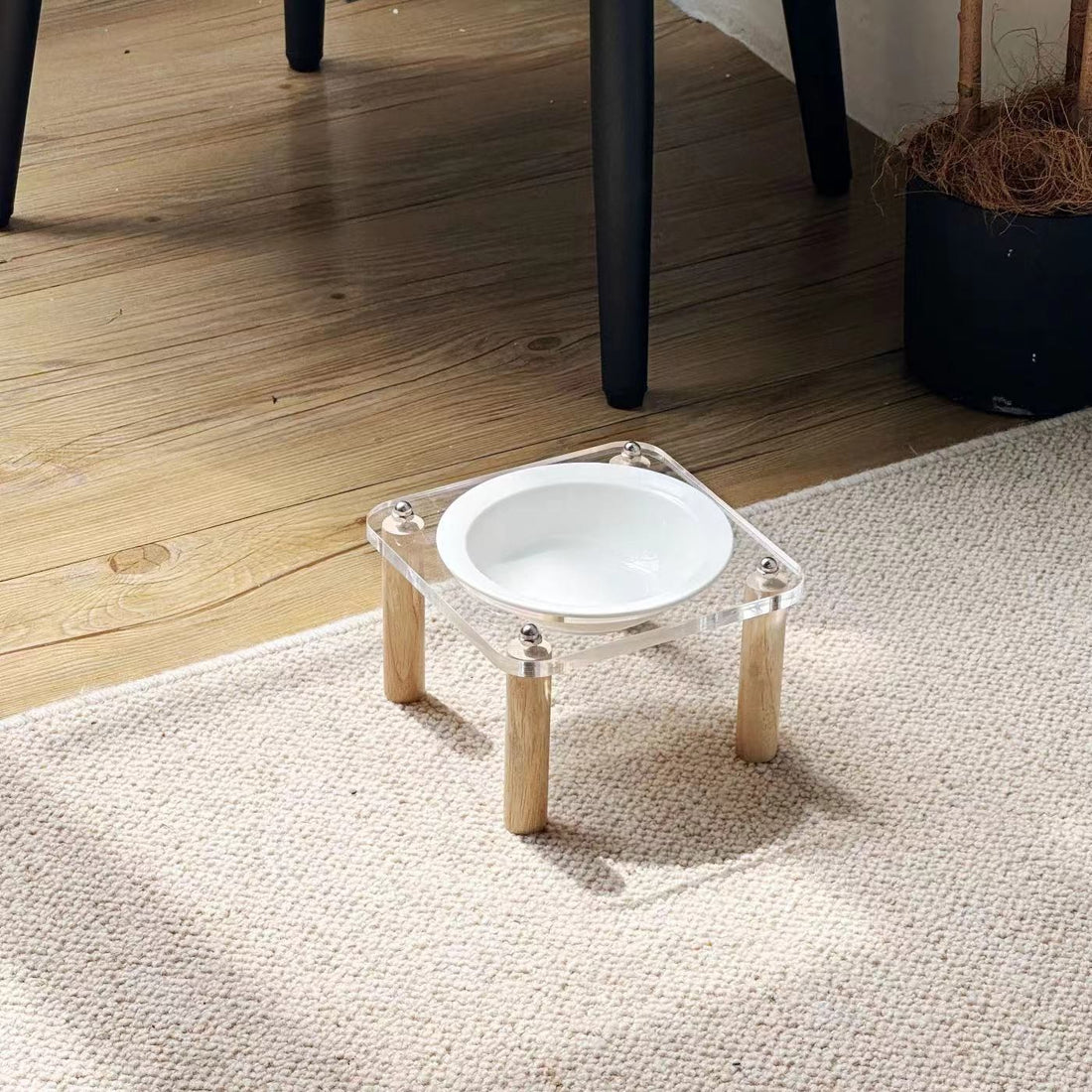 Elevated Anti-Tip Ceramic Double Pet Bowl