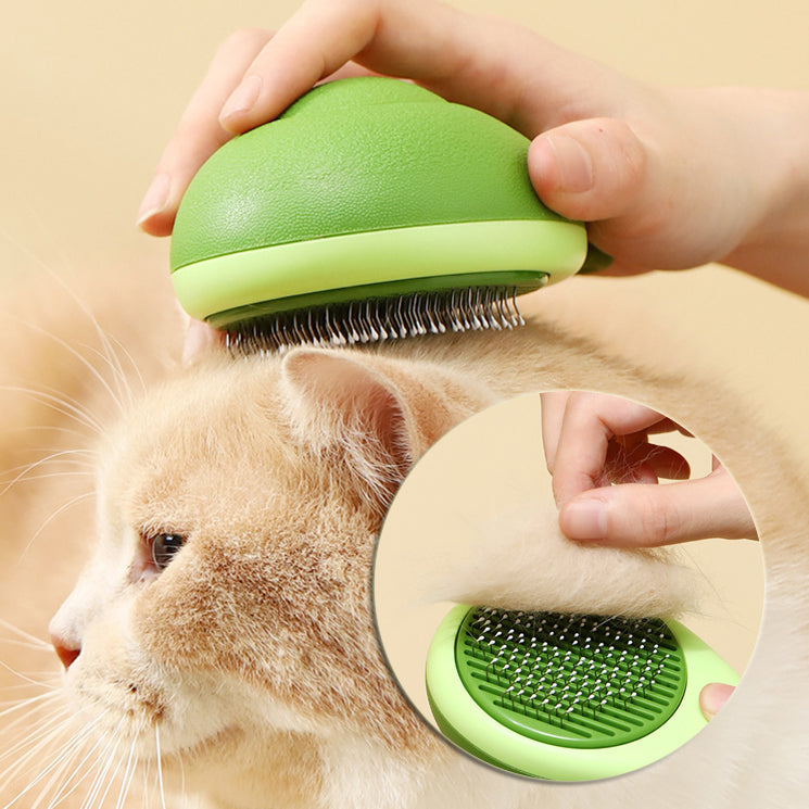 Avocado-Shaped Pet Hair Remover Brush with Stainless Steel Needles
