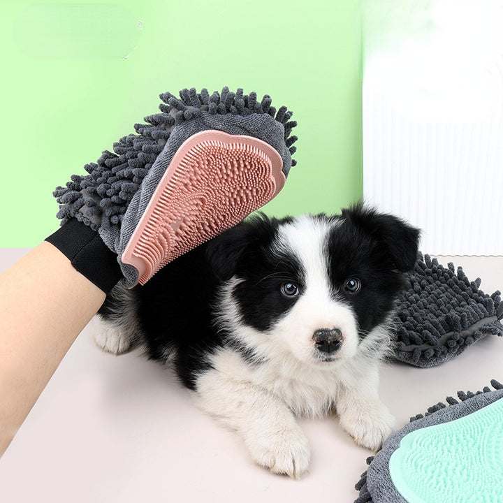 2-in-1 Pet Grooming Glove Brush for Bathing and Massage