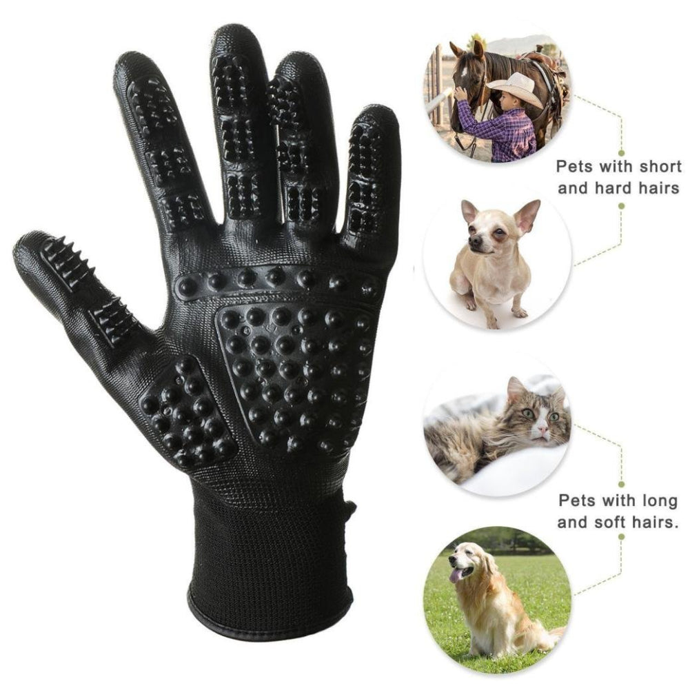 Pet Hair Grooming Glove with Soft Rubber Hair Remover