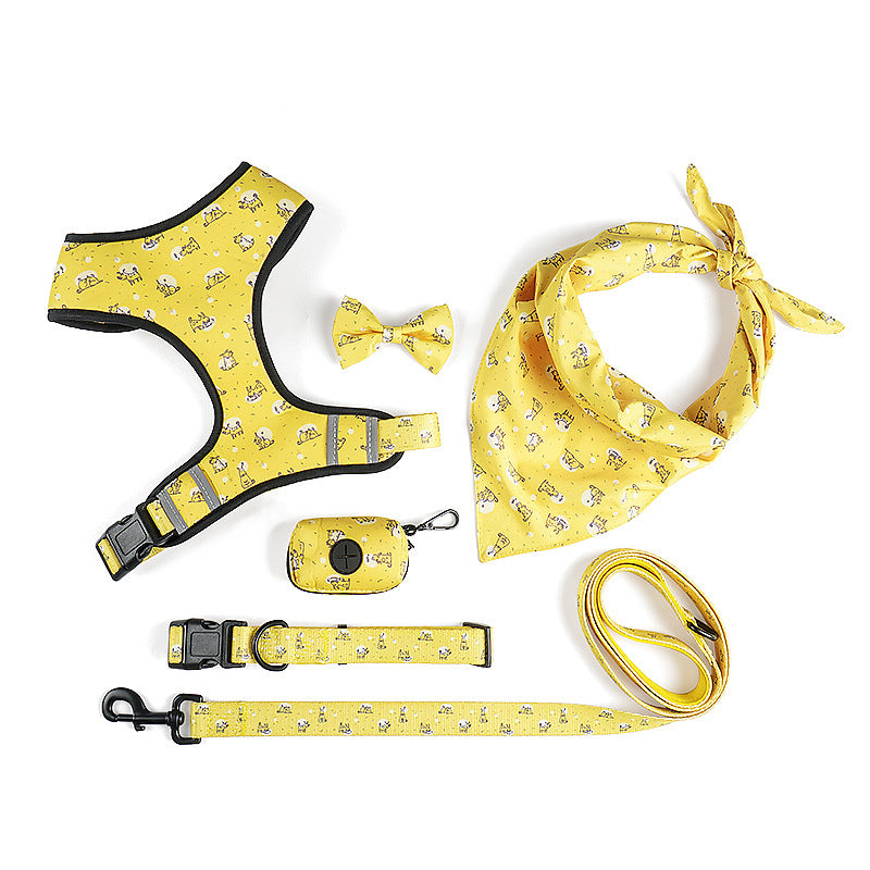 Pet Leash Harness With Decorative Bow