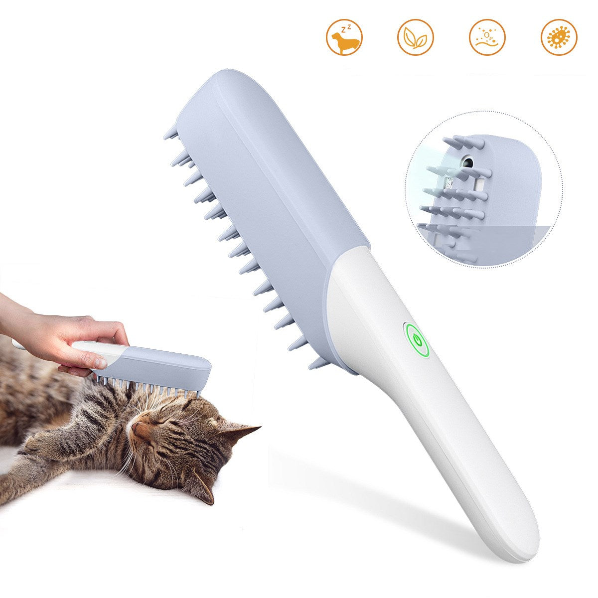 Pet Silicone Massage Brush with Deodorizing and Hair Removal Function