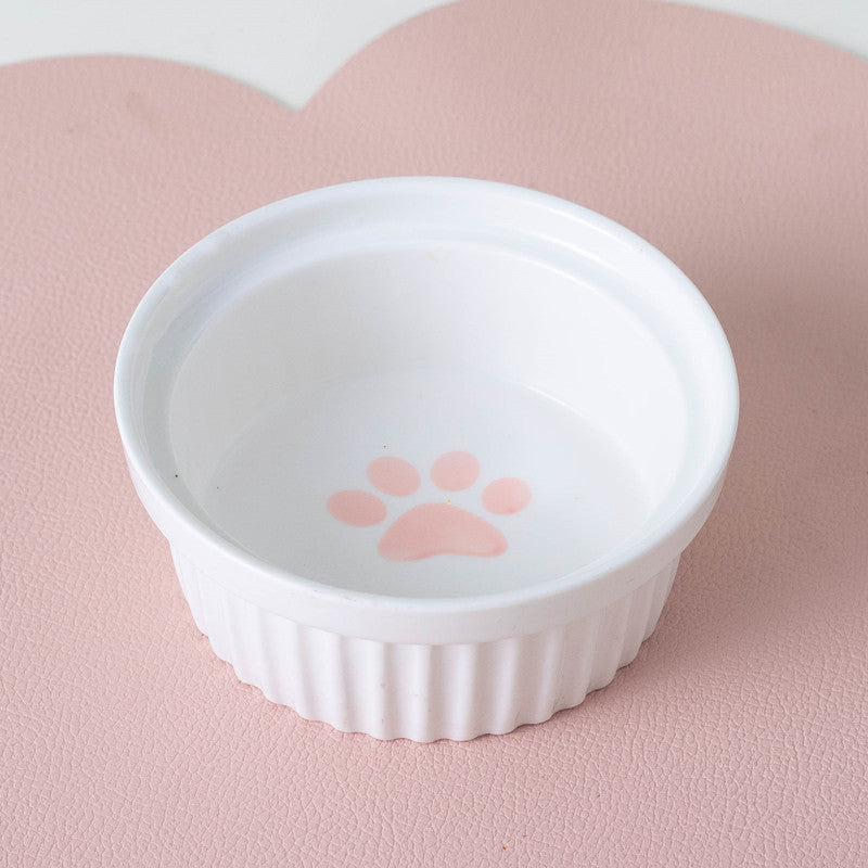 Elevated Tilted Ceramic Double Pet Bowl