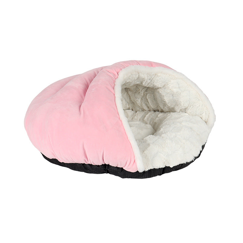 Semi-Closed Plush Pet Nest Slippers