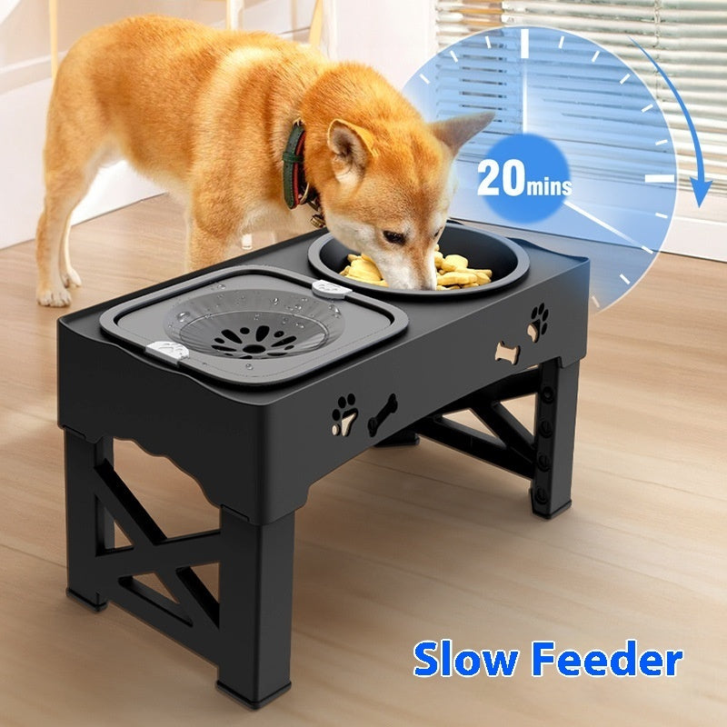 Stainless Steel Double Pet Feeding Bowl with Stand