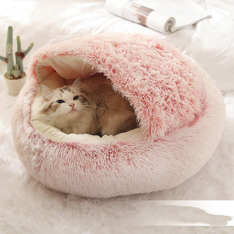 Soft Warm Velvet Plush Pet Cave Bed