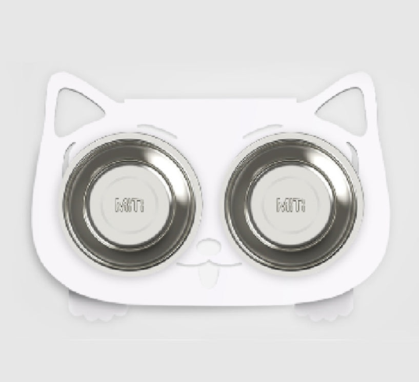Anti-Spill Elevated Pet Feeding and Water Bowl