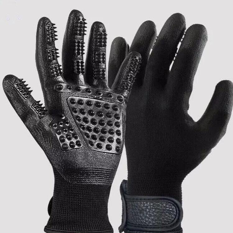 Pet Hair Grooming Glove with Soft Rubber Hair Remover