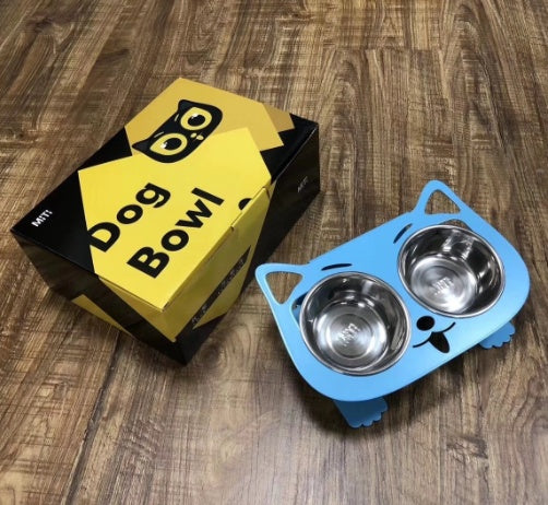 Anti-Spill Elevated Pet Feeding and Water Bowl