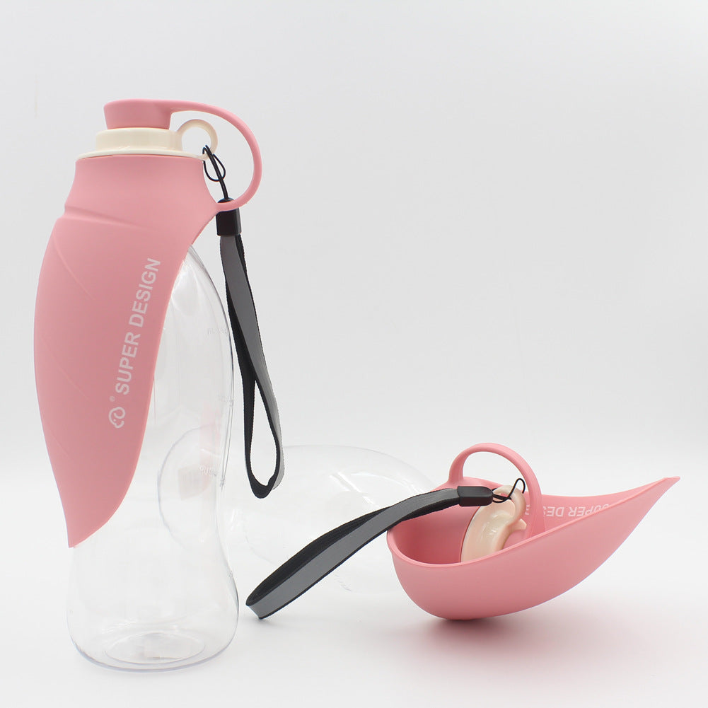 Portable Leakproof Pet Water Dispenser with Bowl