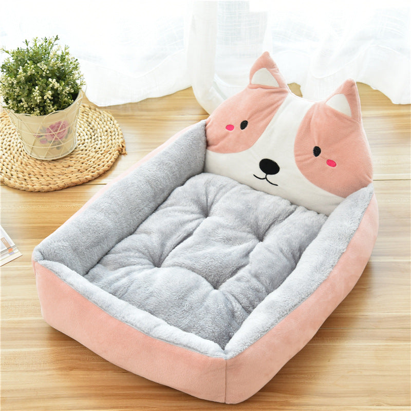 Large Cozy Fleece Pet Bed with 7 Color Options