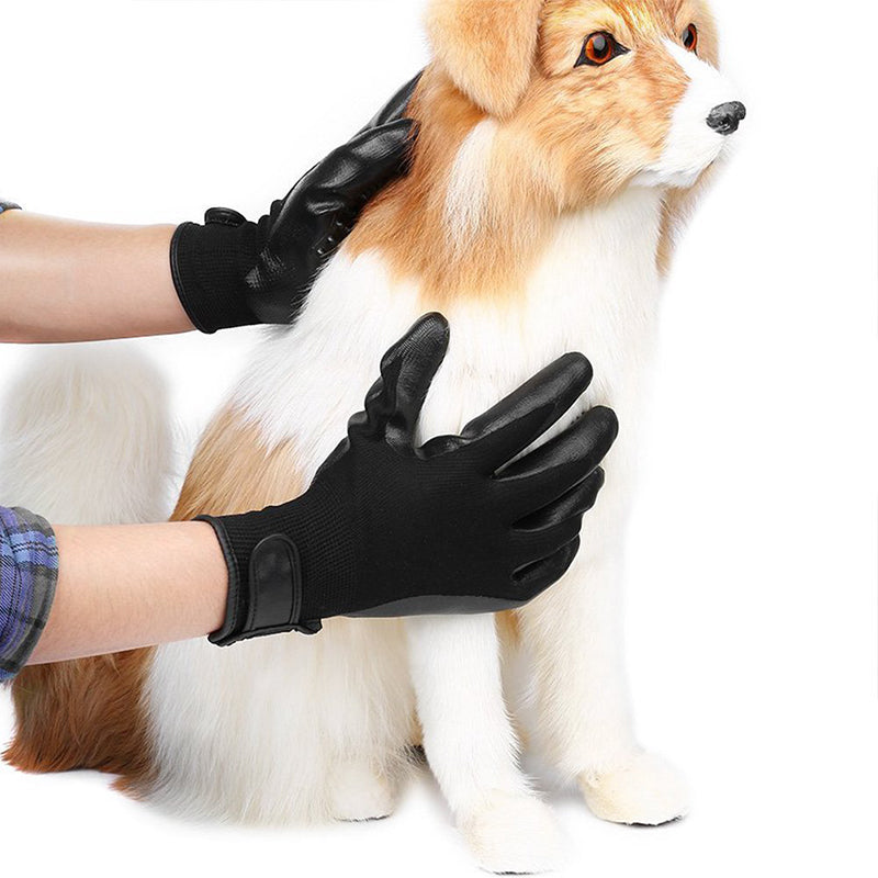Pet Hair Grooming Glove with Soft Rubber Hair Remover