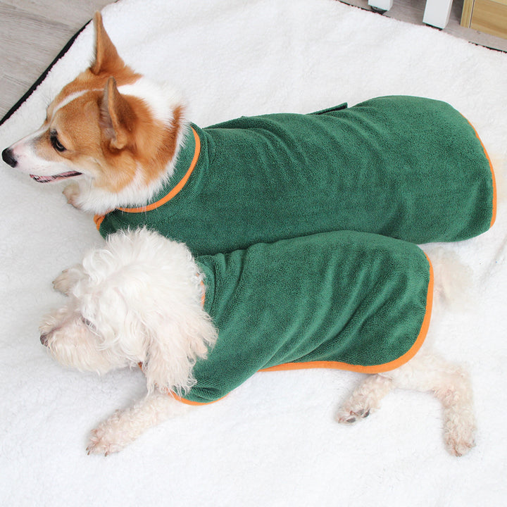 Pet Bathing Robe with Neck and Waist Fit