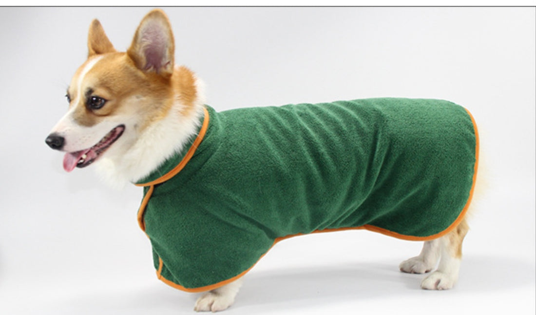 Pet Bathing Robe with Neck and Waist Fit