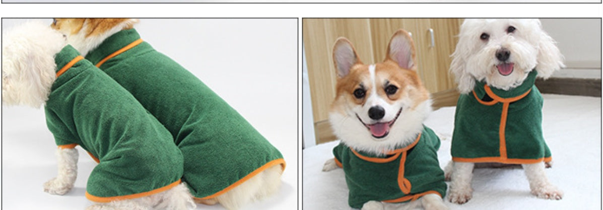 Pet Bathing Robe with Neck and Waist Fit