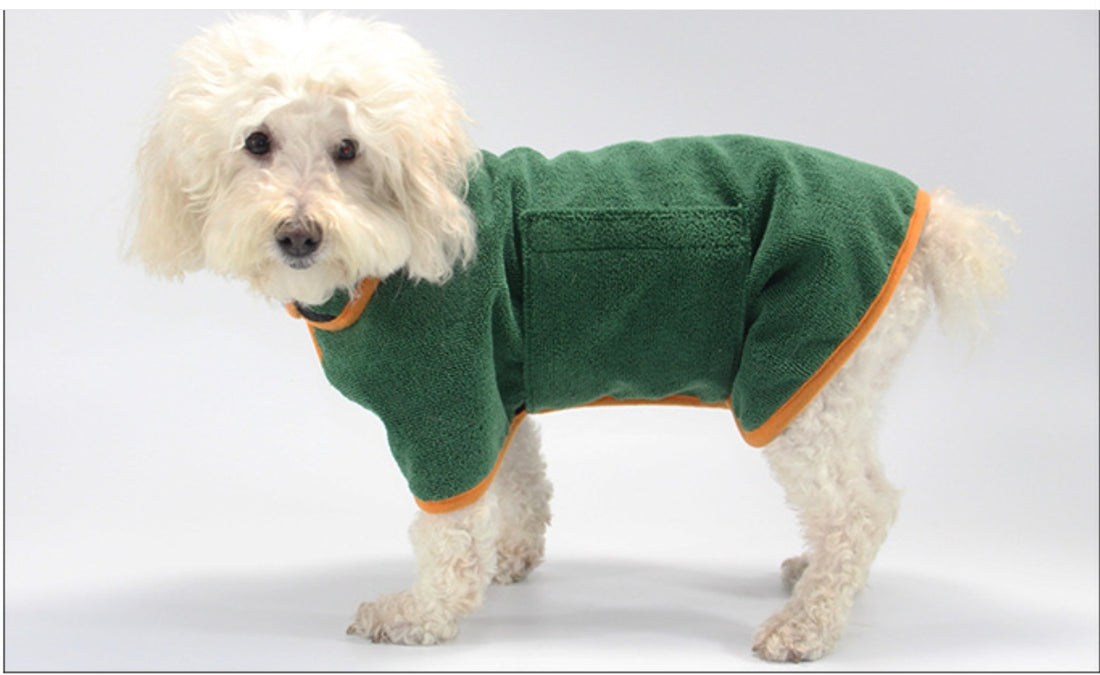 Pet Bathing Robe with Neck and Waist Fit