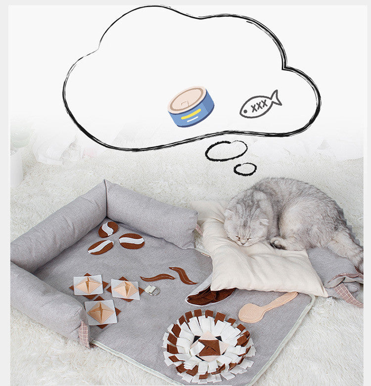 Slow-Feed Anti-Biting Plush Pet Sniffing and Training Pad