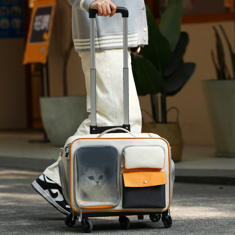 Pet Travel Backpack Trolley Bag Anti-Stress Carrier