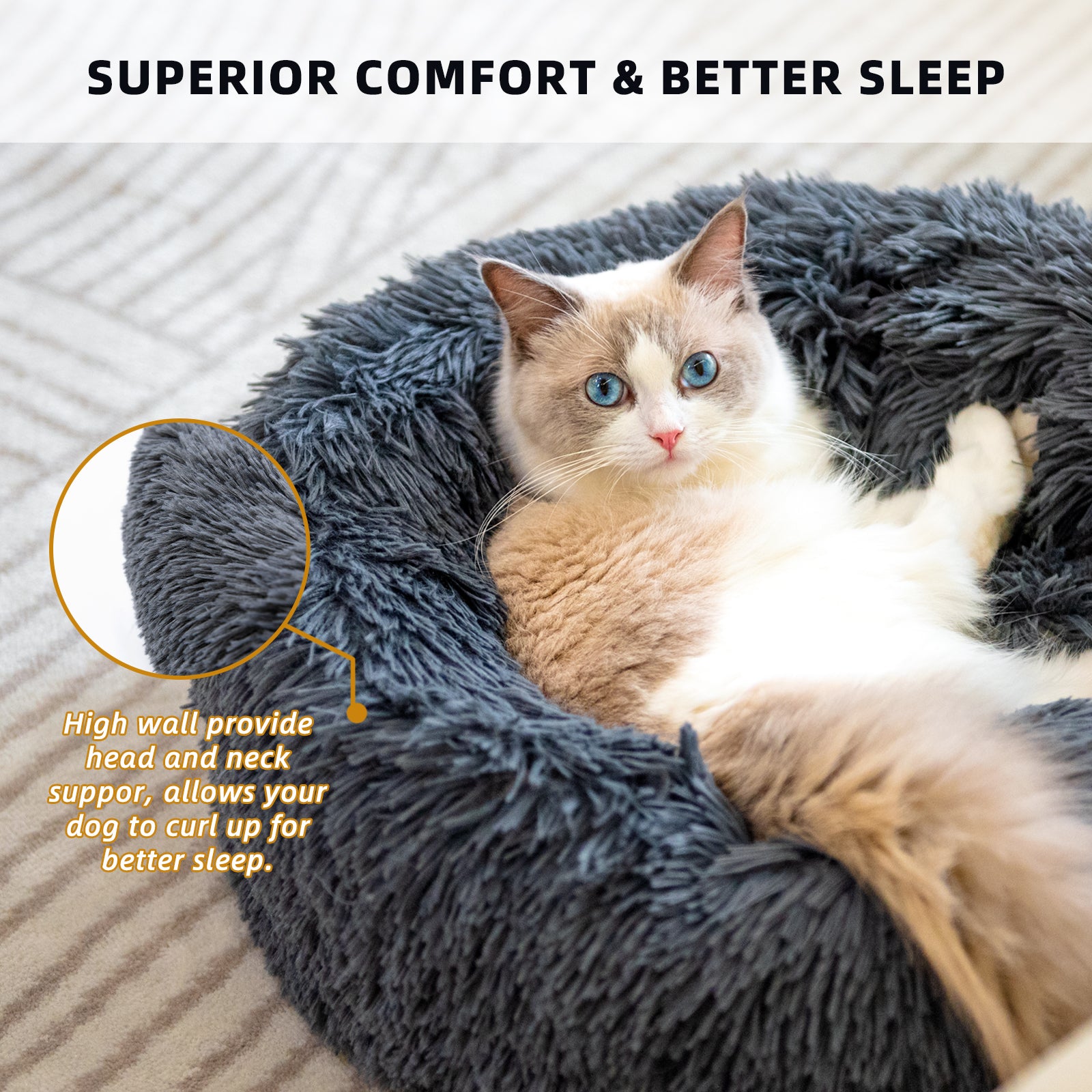 Round Plush Pet Bed Mat for Small Pets