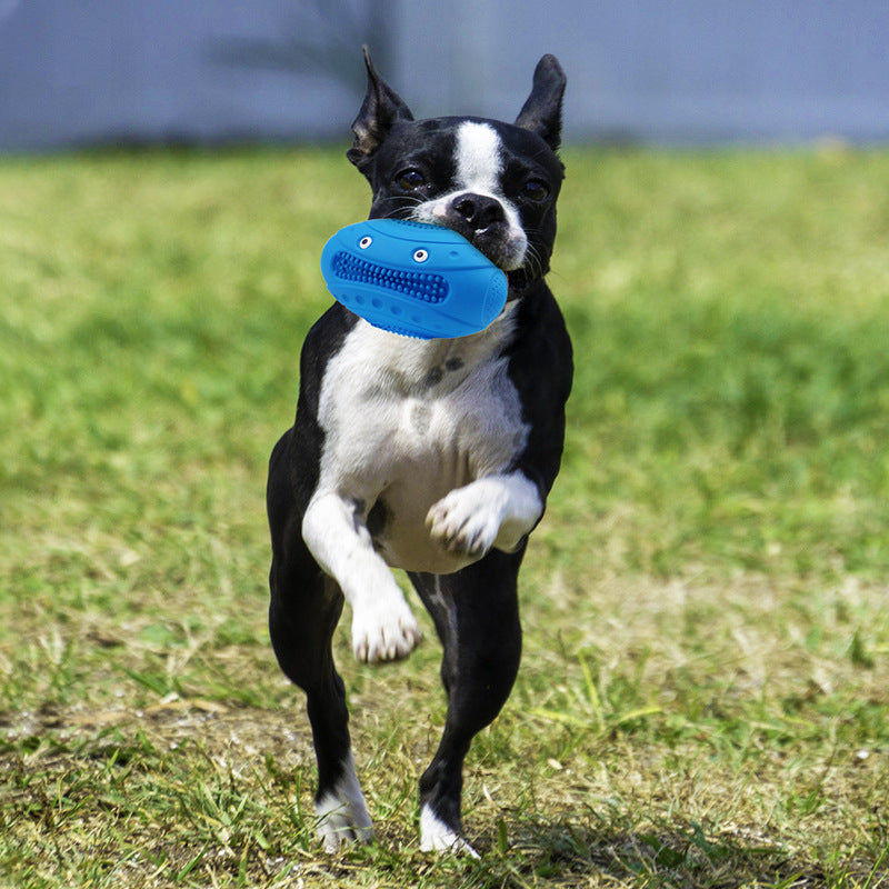 Natural Rubber Rugby Chew Toy for Pets