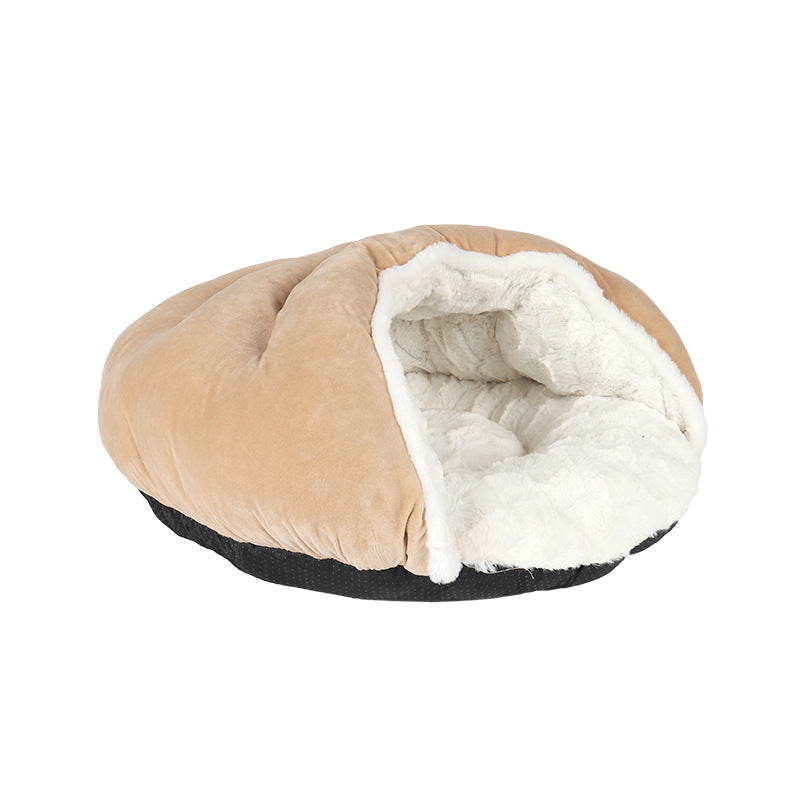 Semi-Closed Plush Pet Nest Slippers