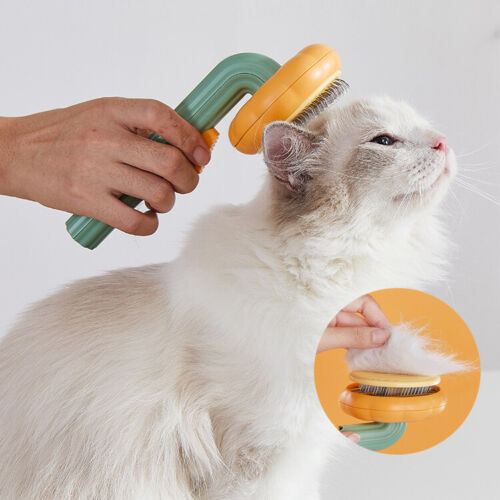 Pet Pumpkin Self-Cleaning Slicker Brush for Hair Removal