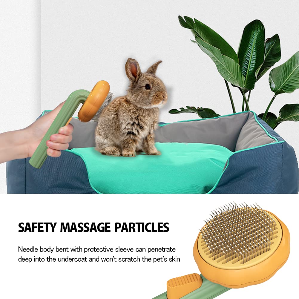 Pet Pumpkin Self-Cleaning Slicker Brush for Hair Removal