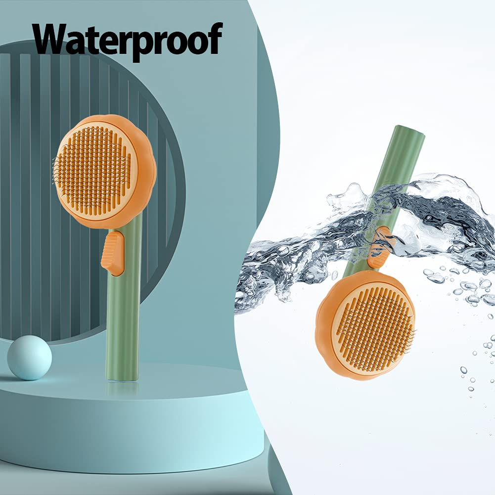 Pet Pumpkin Self-Cleaning Slicker Brush for Hair Removal