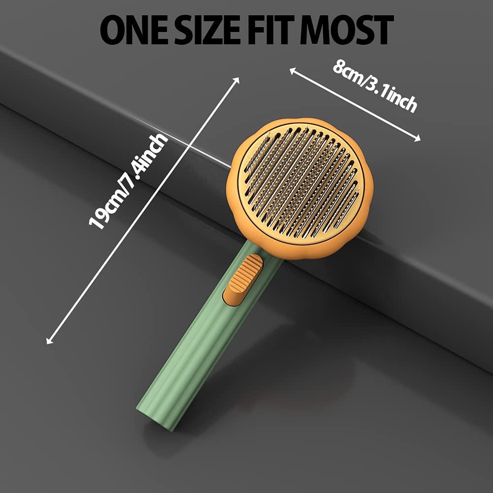 Pet Pumpkin Self-Cleaning Slicker Brush for Hair Removal