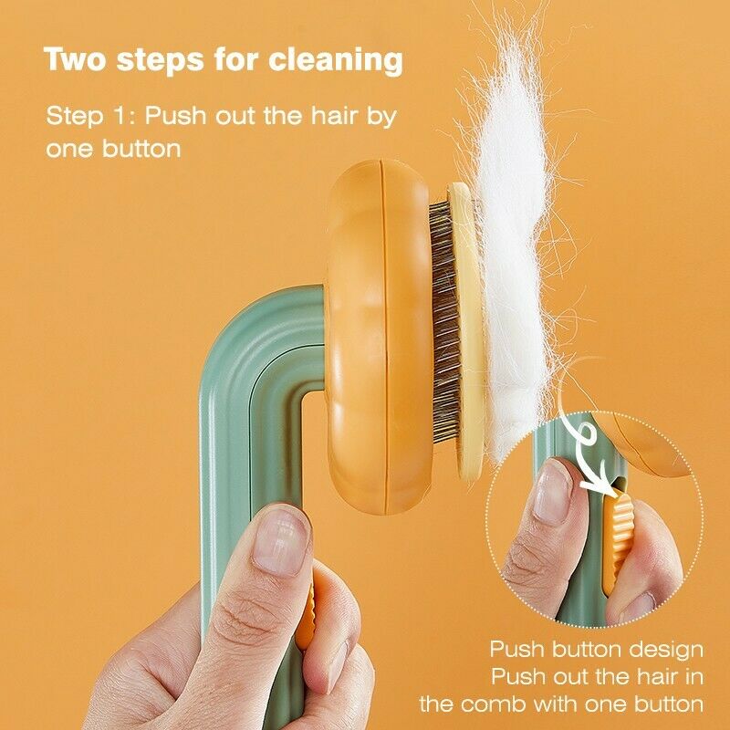 Pet Pumpkin Self-Cleaning Slicker Brush for Hair Removal