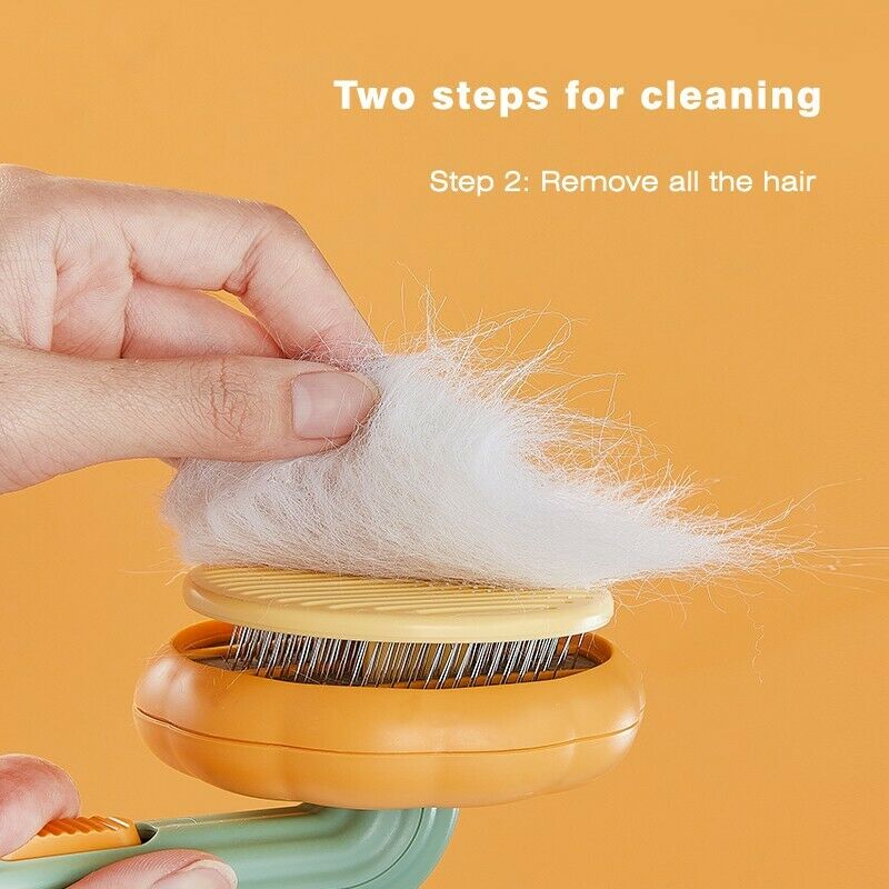 Pet Pumpkin Self-Cleaning Slicker Brush for Hair Removal