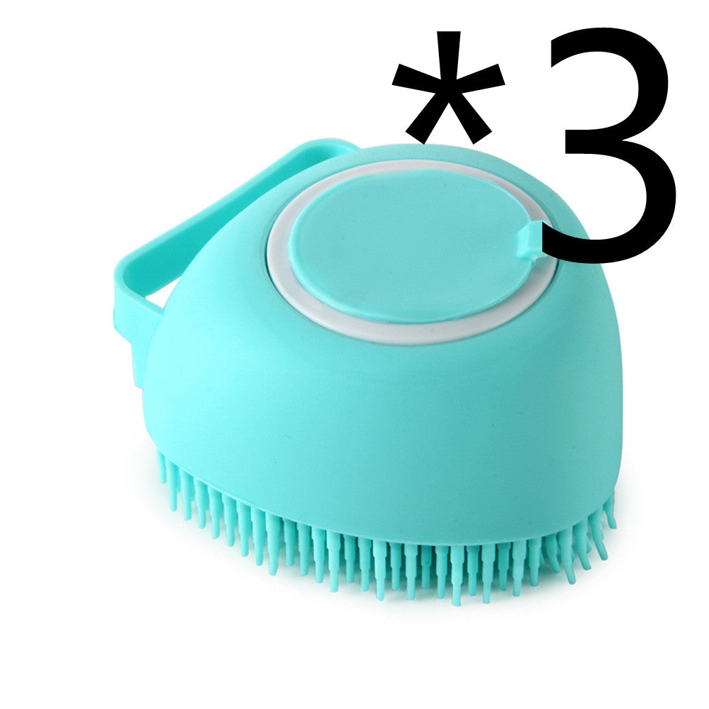 Silicone Pet Bath Massage Gloves with Shampoo Dispenser