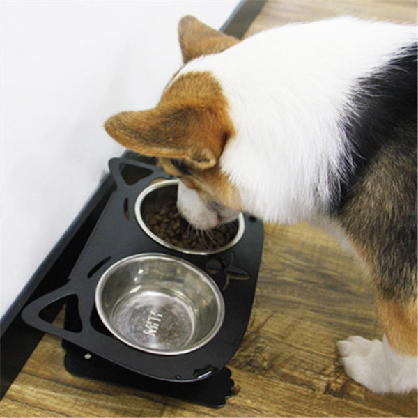 Anti-Spill Elevated Pet Feeding and Water Bowl