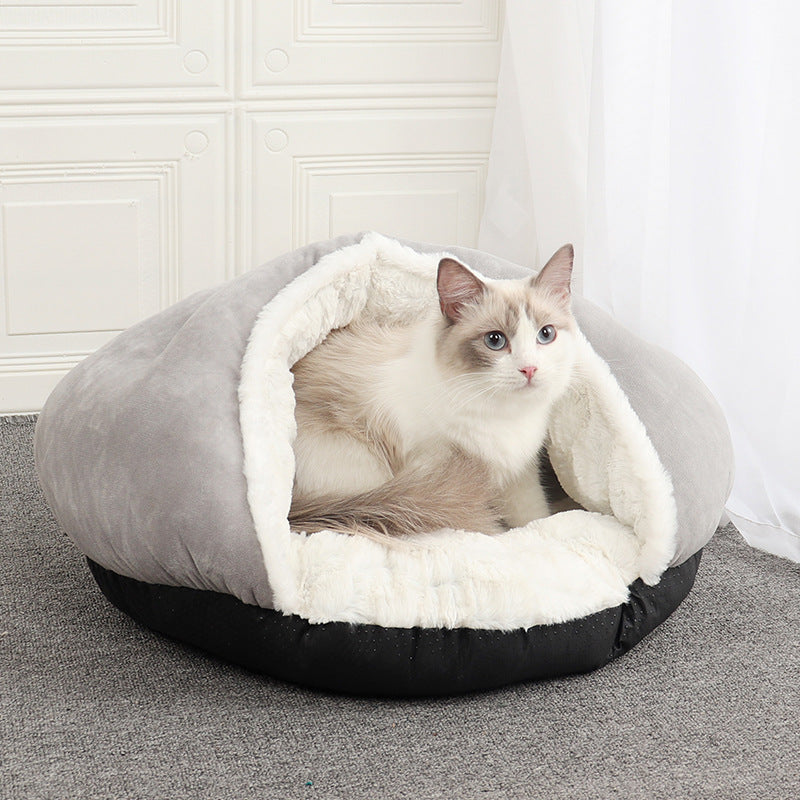 Semi-Closed Plush Pet Nest Slippers