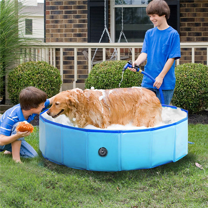 Foldable Pet Bath and Swimming Pool for Indoor Outdoor Use