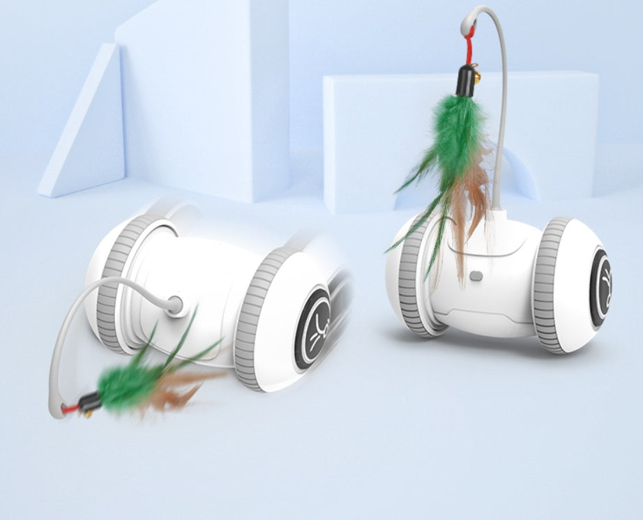 Interactive Feather Toy with Interchangeable Heads for Pets