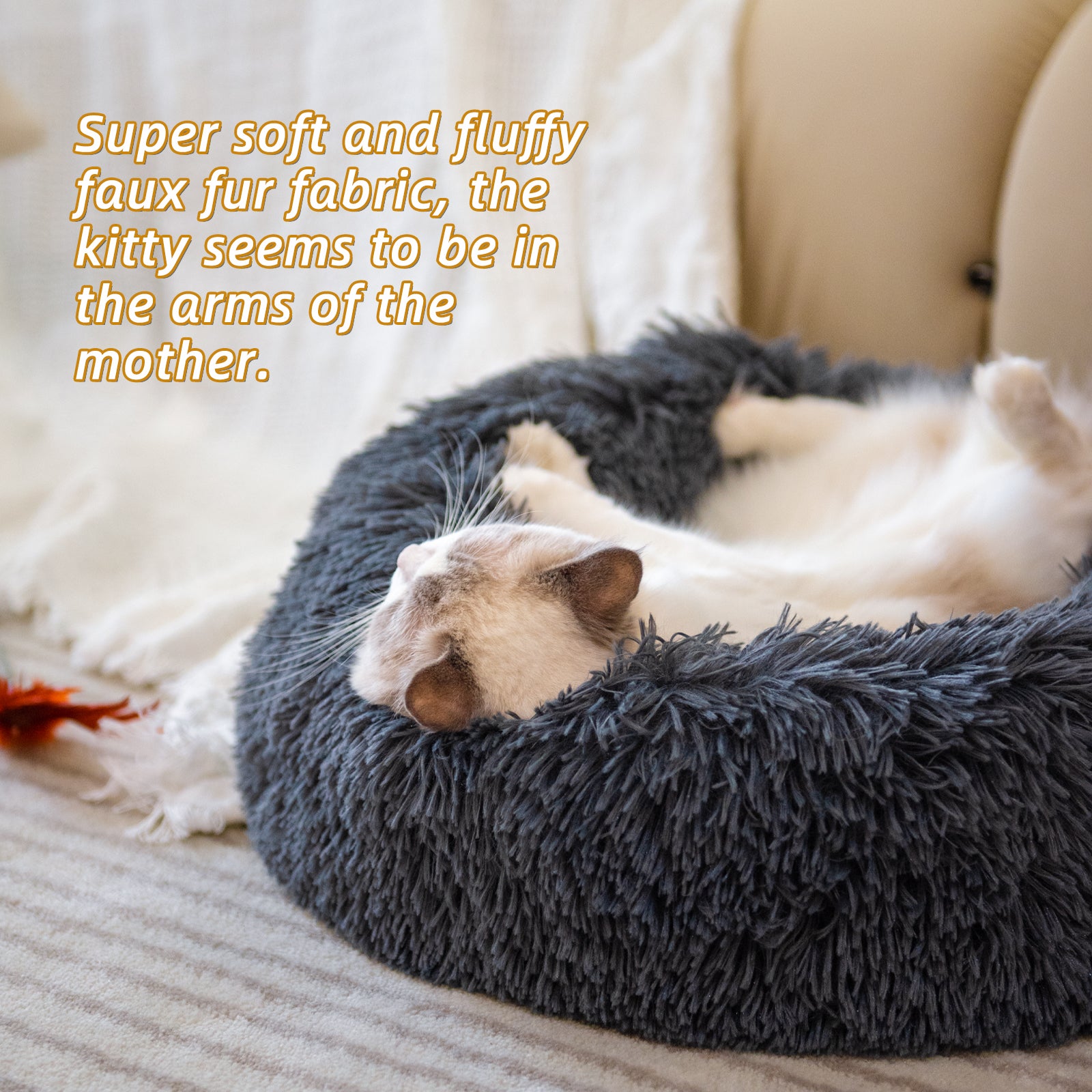 Round Plush Pet Bed Mat for Small Pets