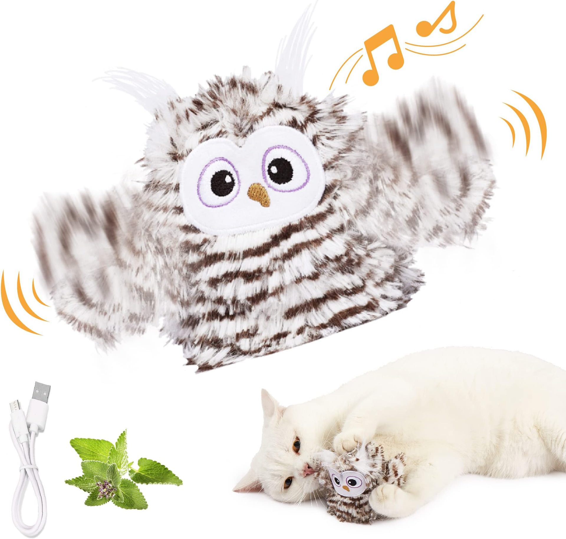 USB Rechargeable Interactive Plush Bird Toy for Pets
