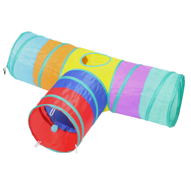 Foldable Plush Pet Tunnel Climbing Path Toy