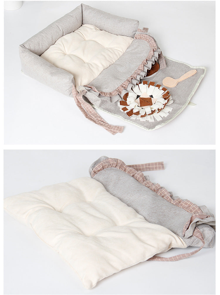 Slow-Feed Anti-Biting Plush Pet Sniffing and Training Pad