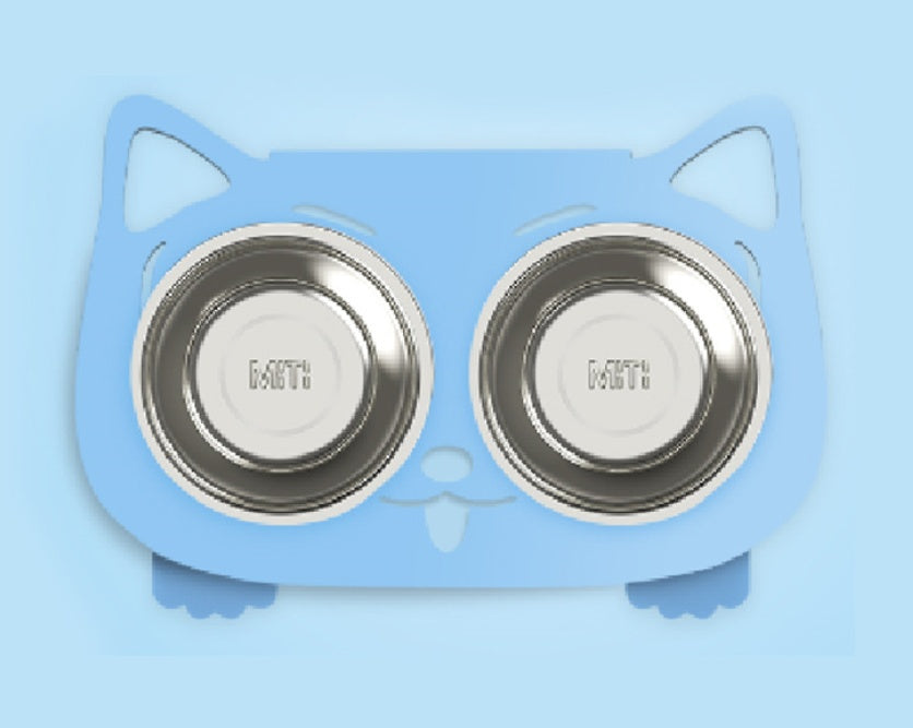 Anti-Spill Elevated Pet Feeding and Water Bowl