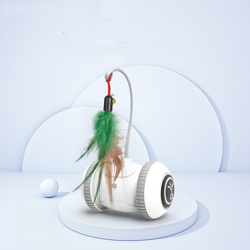 Interactive Feather Toy with Interchangeable Heads for Pets