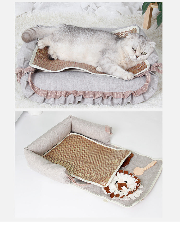 Slow-Feed Anti-Biting Plush Pet Sniffing and Training Pad