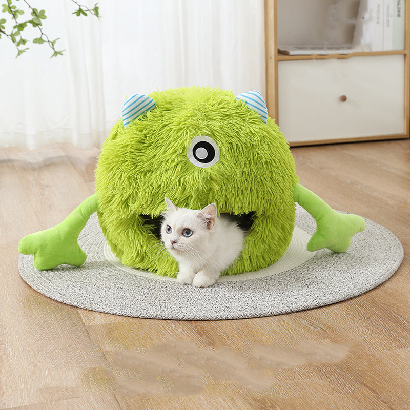Machine Washable Fluffy Calming Bed for Small Animals